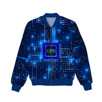 new fashion chips graphic spring autumn winter hip hop casual brand 3d print electronic thin jacket polyester v20
