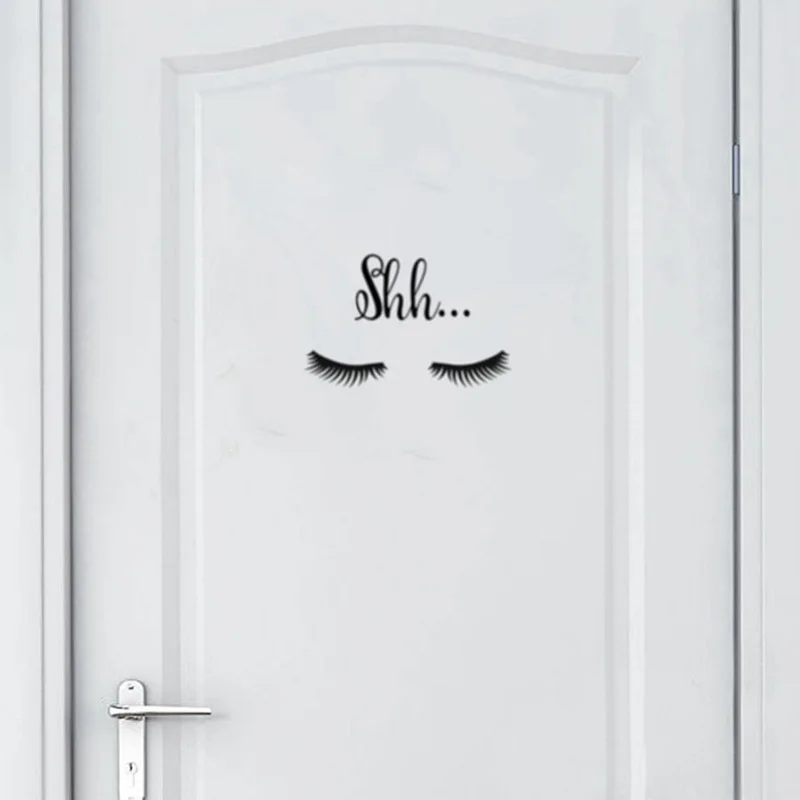 Стикер на стену девушки милые красивые глаза Шаблон ресниц Наклейка для