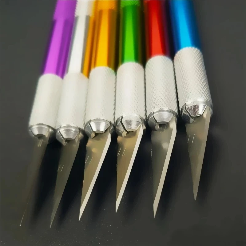 6pcs/Set Precision Hobby Knife Metal Handle With Blades For Arts Wood Carving Tools Crafts Phone PCB Repair Multi DIY Hand - купить по