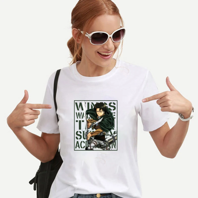 

Japanese Anime Attack on Titan Print T Shirt Harajuku Manga Shingeki No Kyojin Tops Summer Women Hombre Cotton Camisetas Tee