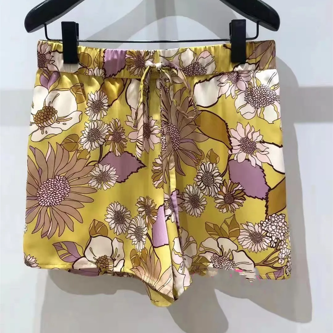 

Women's Short Sleeve Shirts or Shorts Sunflower Printed Notched Blouse Single Breasted Casual Ladies Tops Summer 2021