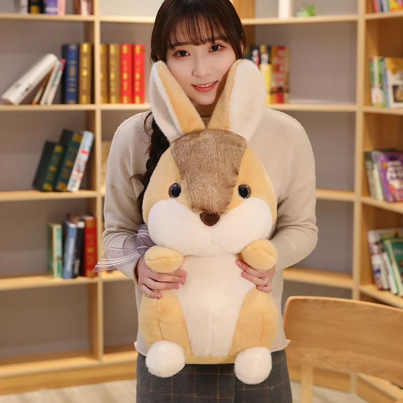 1 шт. горячая плюшевая мягкая милая кукла кролик Huggable серый/коричневый плюшевый