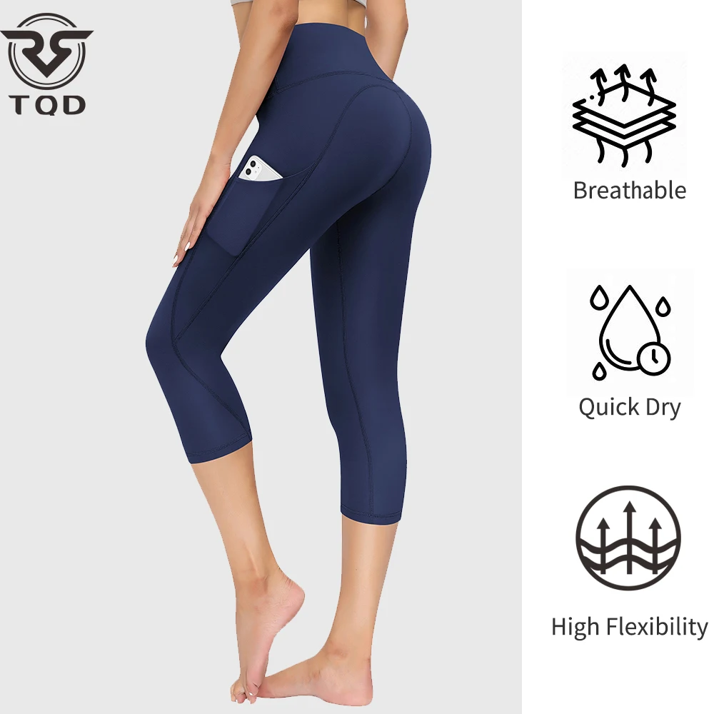 

TQD Women Tights Fitness Running Yoga Pants High Waist Seamless Sport Leggings Push Up Energy Gym Clothing Girl with Pockets