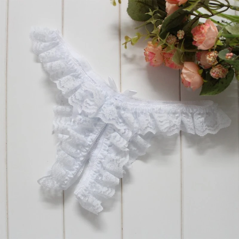 Для женщин сексуальная с прорезью-трусики кружевные открытые трусики стринги