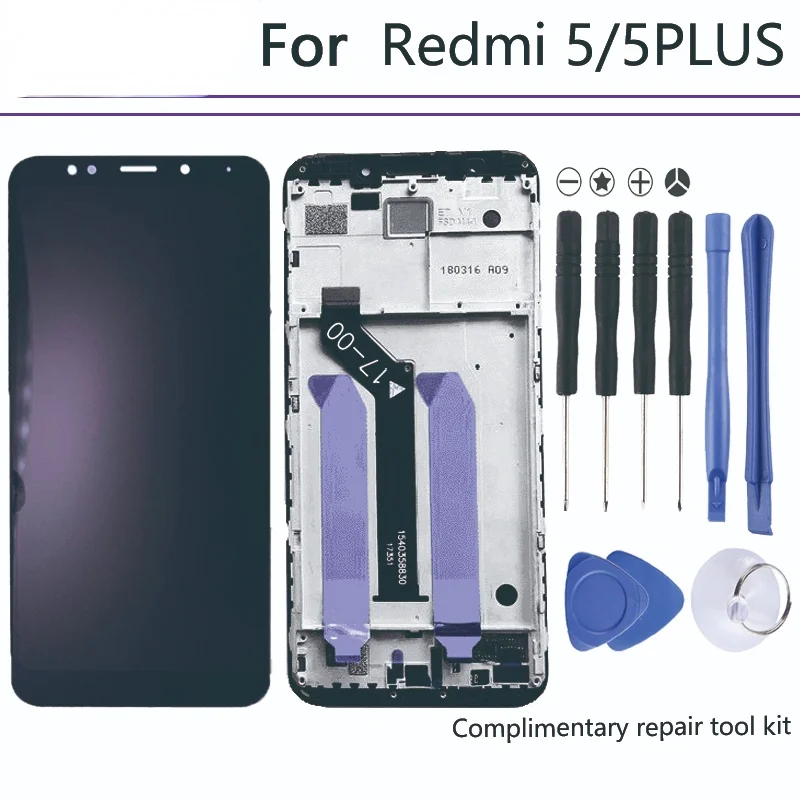 

For Redmi 5 Plus Lcd Screen with Frame Redmi 5 Display + Frame Digitizer Assembly Partsv Repair Screen 10-Touch Screen