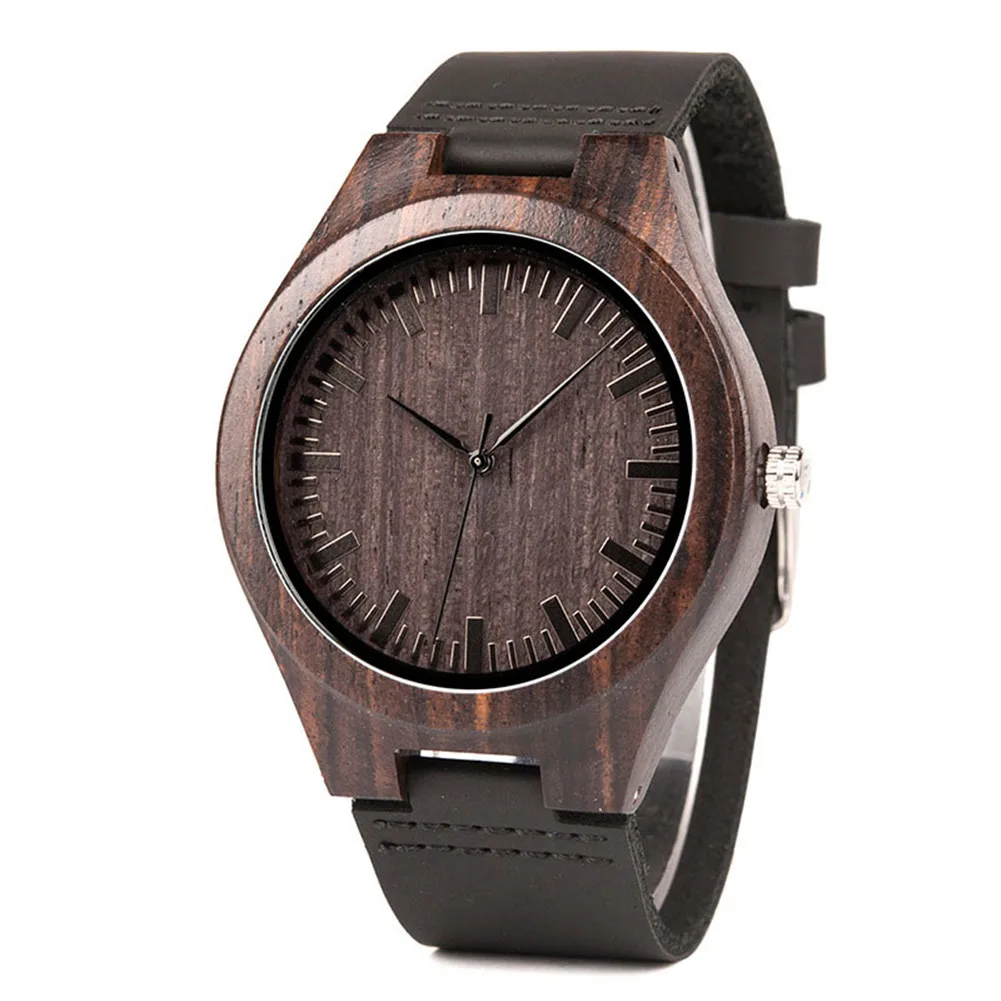 

Мужские кварцевые часы в винтажном стиле с Циферблатом из сандалового дерева и кожаным ремешком, роскошные повседневные деловые часы NYZ Shop