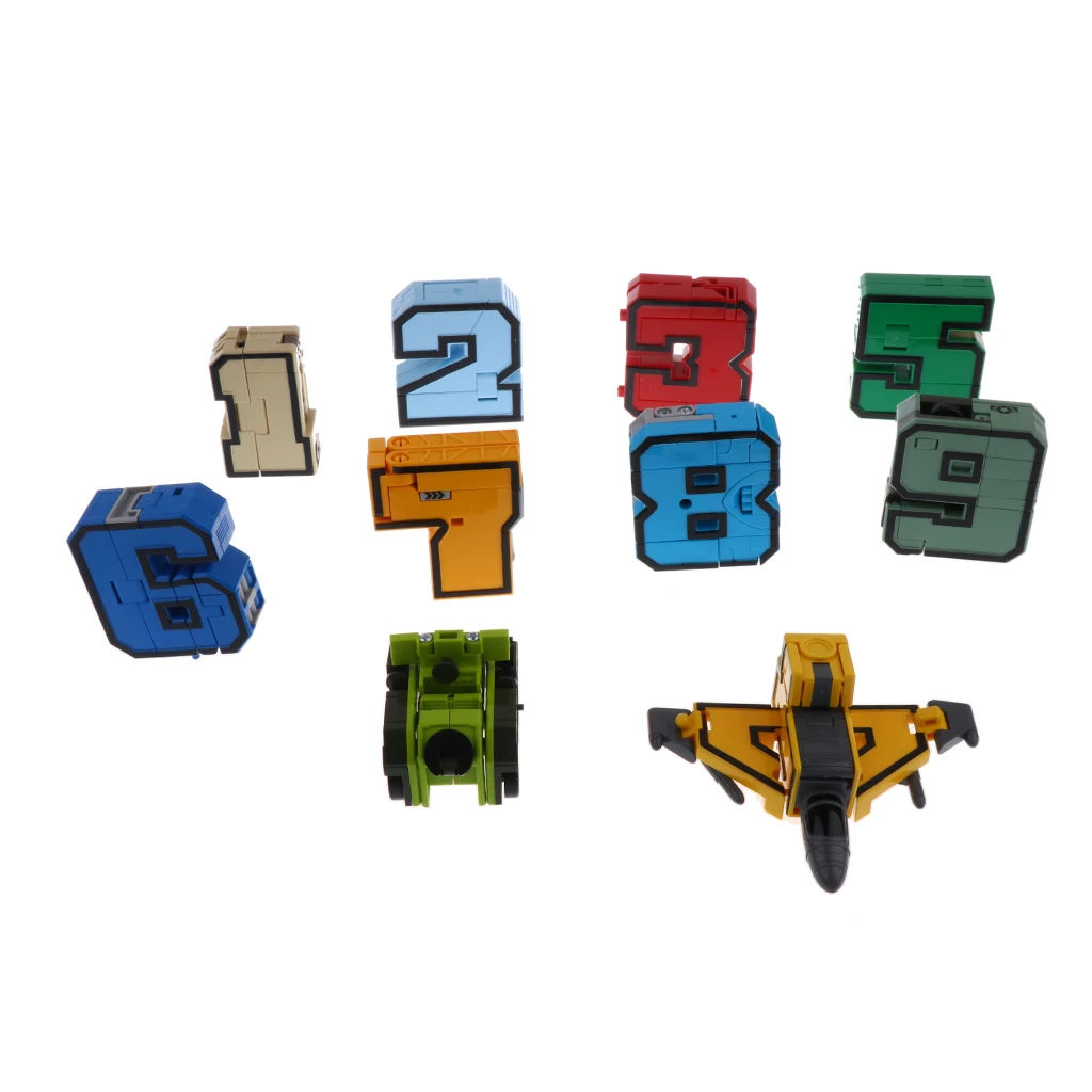 

Numbers Armour Team Transforming Robot Toy Educational Toys Assembly Robots for Kid Children Play Display - 10pcs/Set