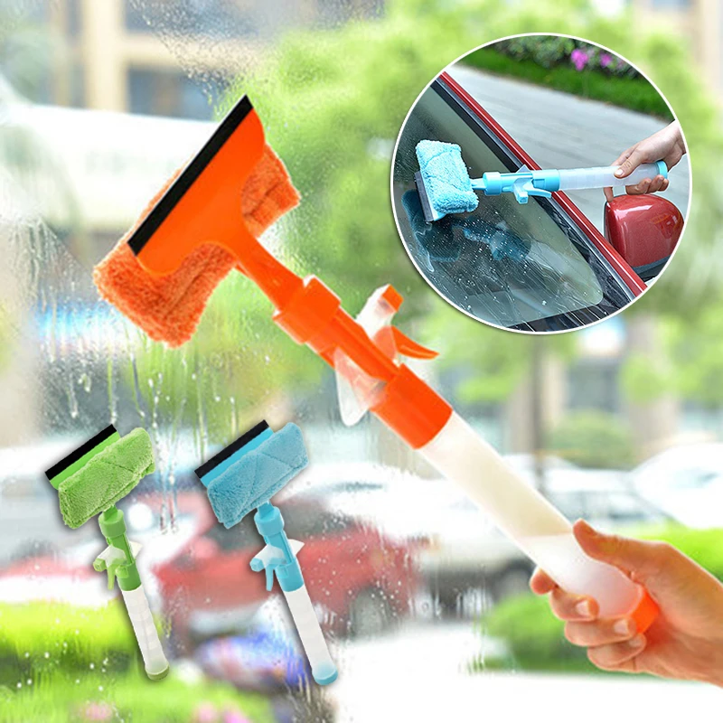 

Glass Cleaning Tool Multifunctional Double Sided Long Handle Household Spray Wiper For Home Car DSS899
