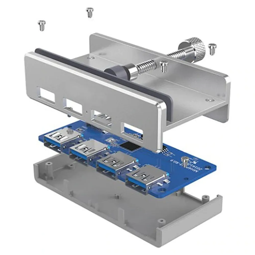 Концентратор USB 3 0 4 порта зажим-тип из алюминиевого сплава большой размер для