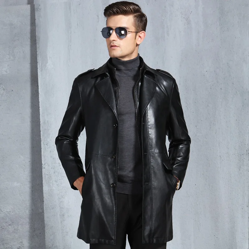 Мужская куртка из искусственной кожи и замши Сезон весна-осень Верхняя одежда