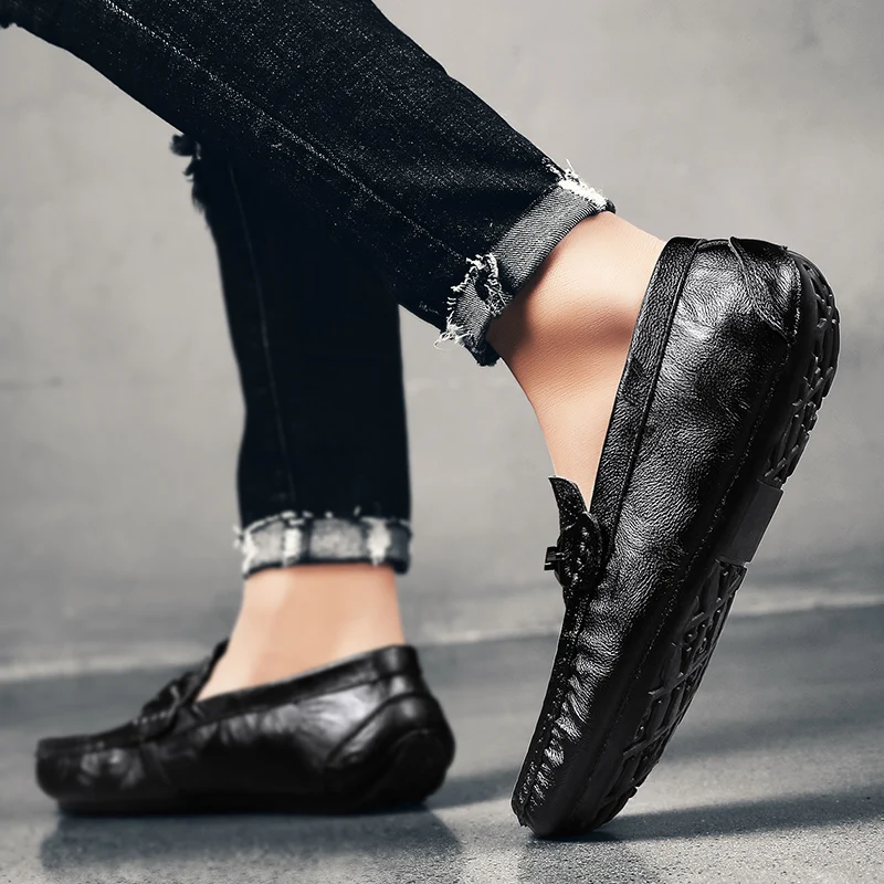 Летние модные мужские мокасины для вождения уличные лоферы мужская повседневная