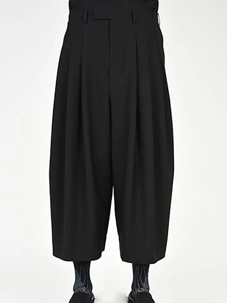 Брюки мужские с широкими штанинами повседневные штаны брюки-кюлоты в японском