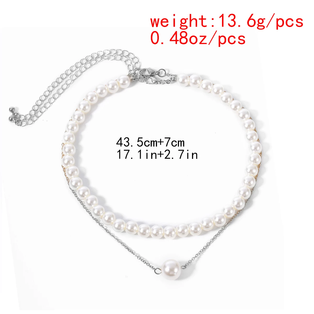 

Lacteo Bohemian Imitation Pearl Chain Choker Necklace Summer Beach Multi Layered Pearl Pendant Necklace Jewelry for Women Gifts