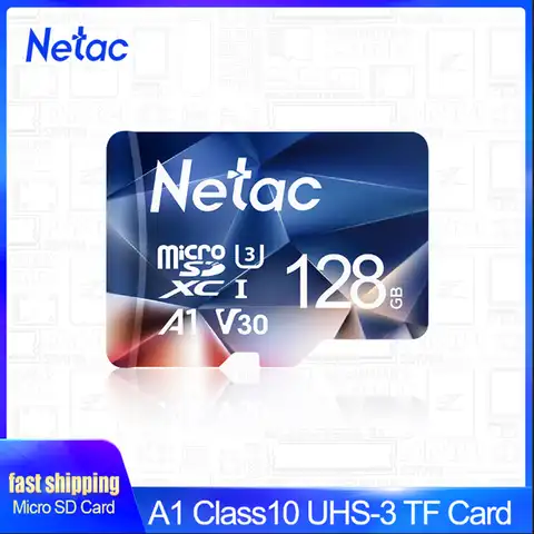 Карта памяти MicroSD Netac, 32 ГБ, 64 ГБ, 128 ГБ, 256 ГБ, 512 ГБ