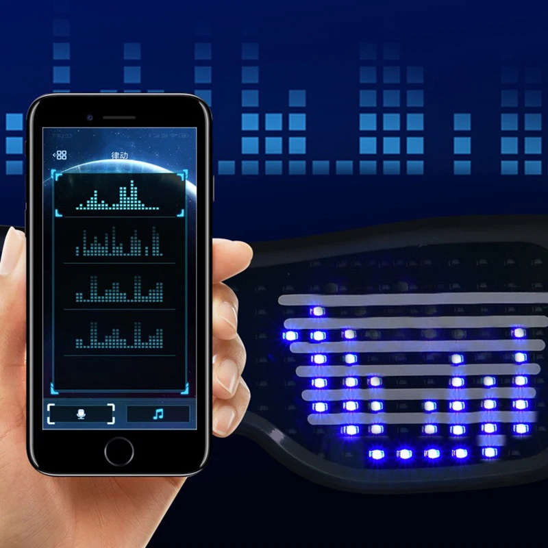 Волшебные светодиодные очки для вечерние с Bluetooth управление через приложение