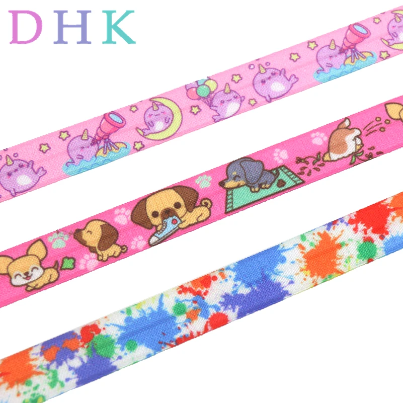 

Эластичная Повязка на голову с принтом собаки DHK 5/8 дюйма 5 ярдов