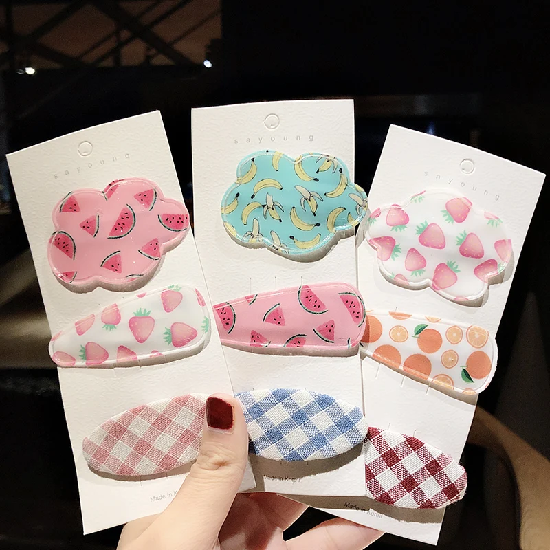 Детский набор одежды из 3 шт./компл. Симпатичные Фрукты Заколки для волос