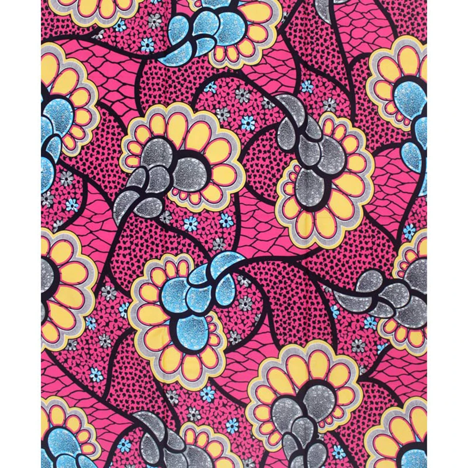 

Latest African Printing Fabric, Block Wax Print Fabrics For Chitenge/Kikwembe /Pagnes/Ankara/Kiteng 6 Yards YBGSW-82