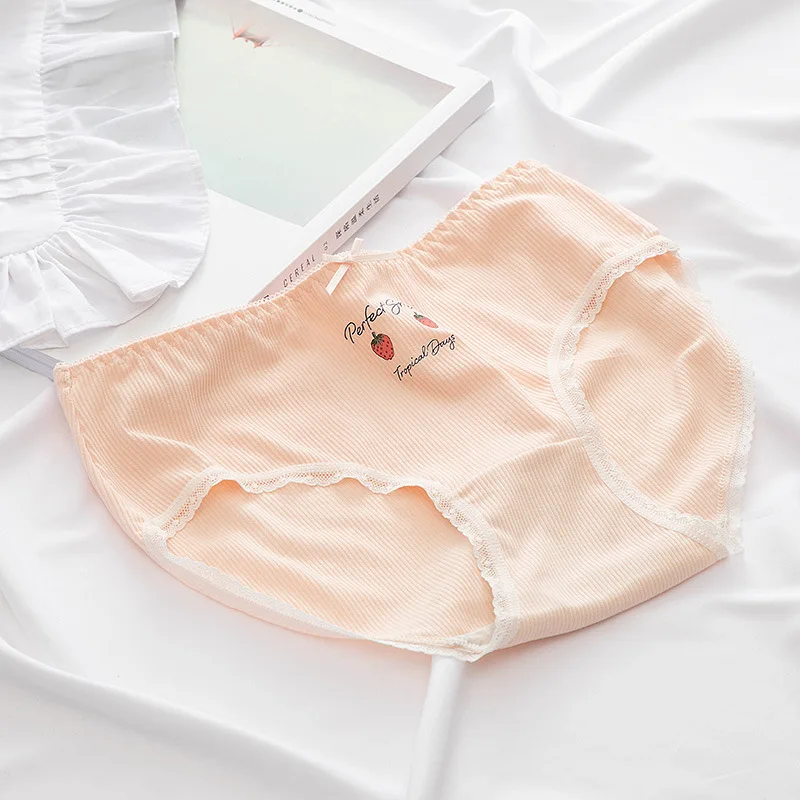 

Cute Fruit Women Panties Underwear Girls Briefs Strawberry Lovely Sexy Seamless Bowknot Soft Female Lingerie Intimates Size M-XL