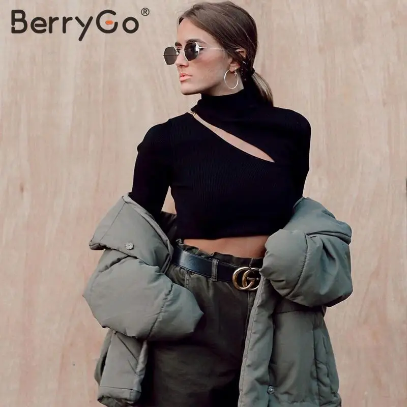 Женский вязаный пуловер BerryGo шикарный праздничный джемпер с длинным рукавом и