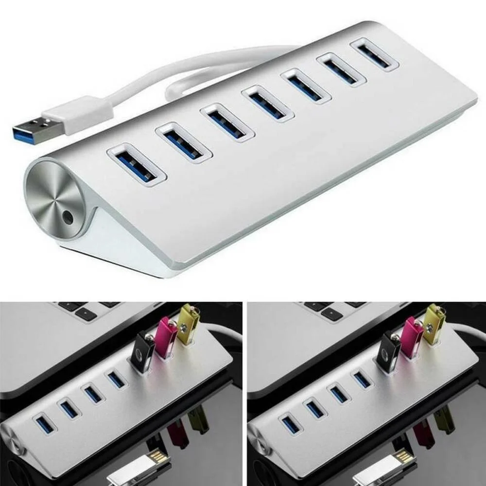 

7-Порты и разъёмы USB 3,0 Hub адаптер для портативных ПК Тетрадь Настольный переносной легко носить с собой