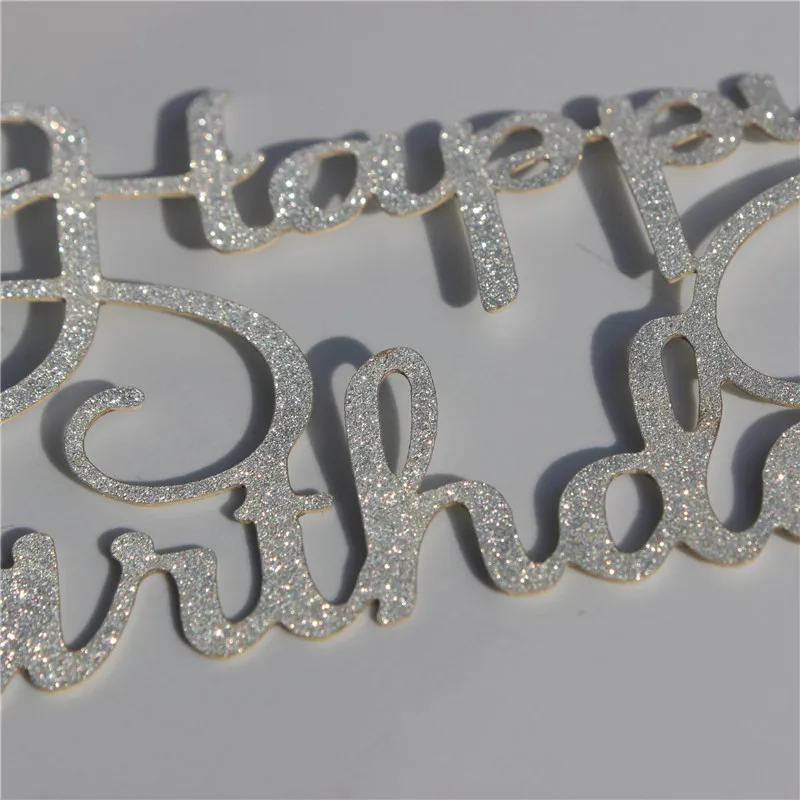 Топпер для торта 1 шт. Блестящий с днем рождения Cakefor Cake Gold Gillter Flag for family Birthday party