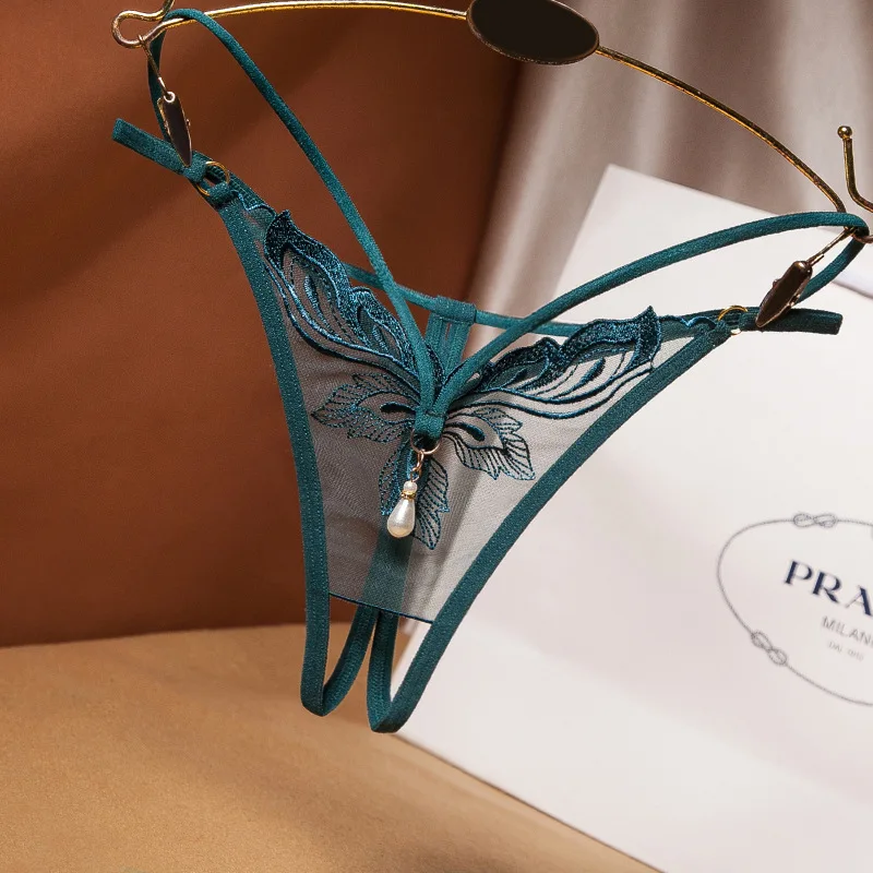 

Женские трусики-стринги с вышивкой и вышивкой