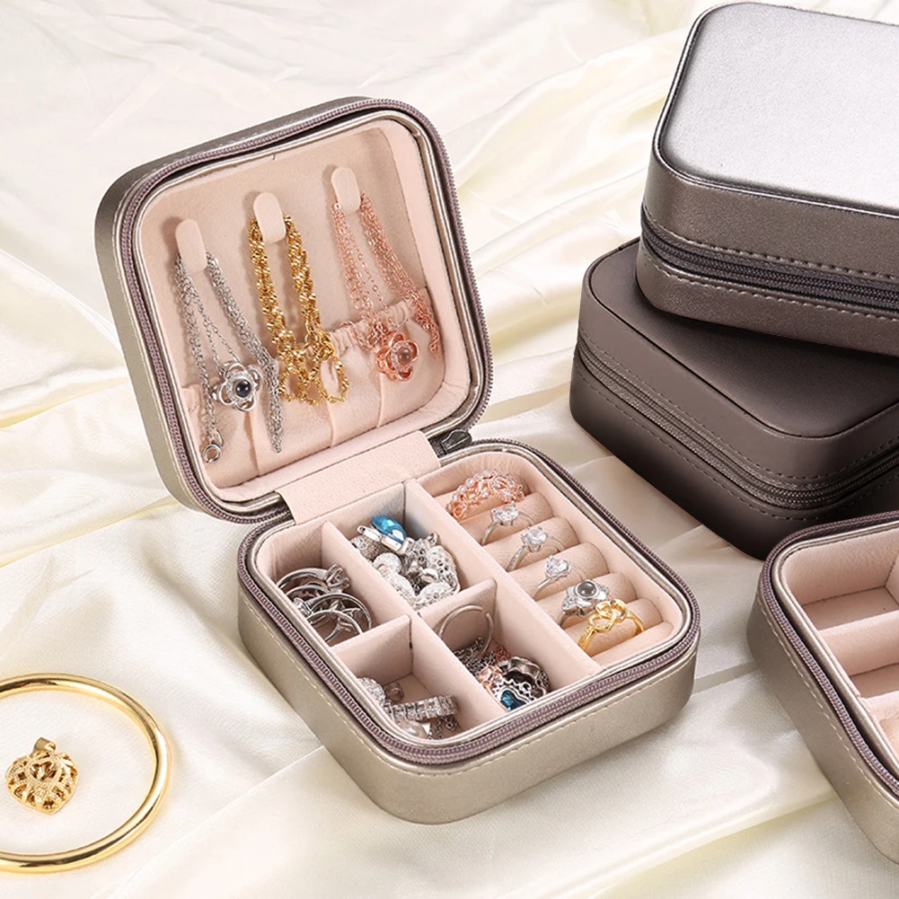 

2021 Jewelry Organizer Display Portable Travel Jewelry Boxes PU Leather Jewelry Storage Case Joyeros Organizador De Joyas