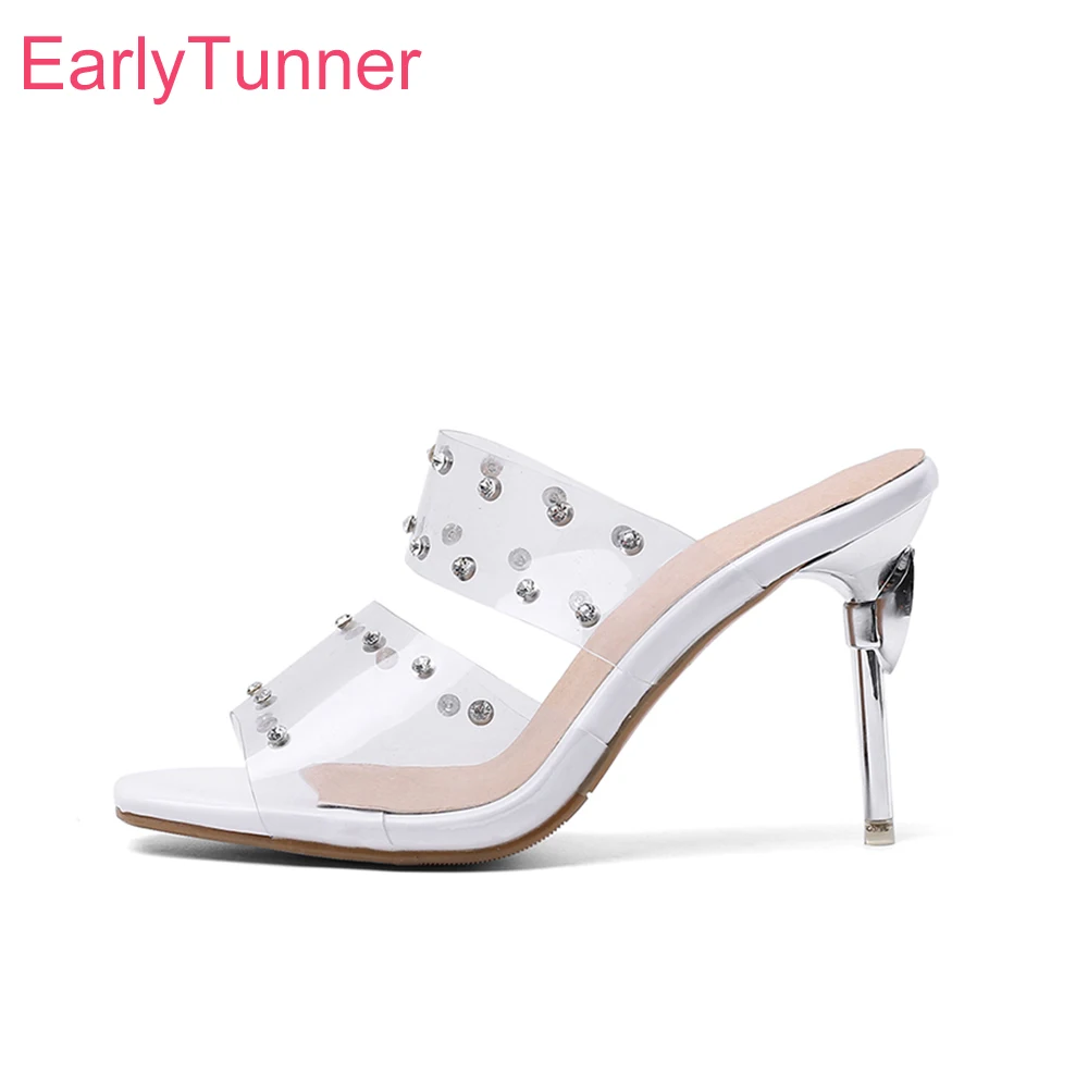 Женские босоножки на высокой шпильке красные или белые туфли с зачисткой большие