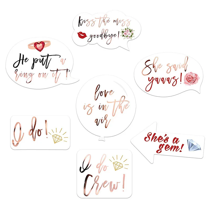 23 шт. невесты селфи реквизит из розового золота свадебные душ вечерние