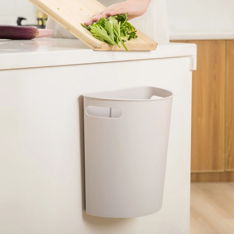 

Kitchen Cabinet Hangable Trash Can Household Storage Box Wall Hanging Basket Garbage Rack Waste Bin P82C