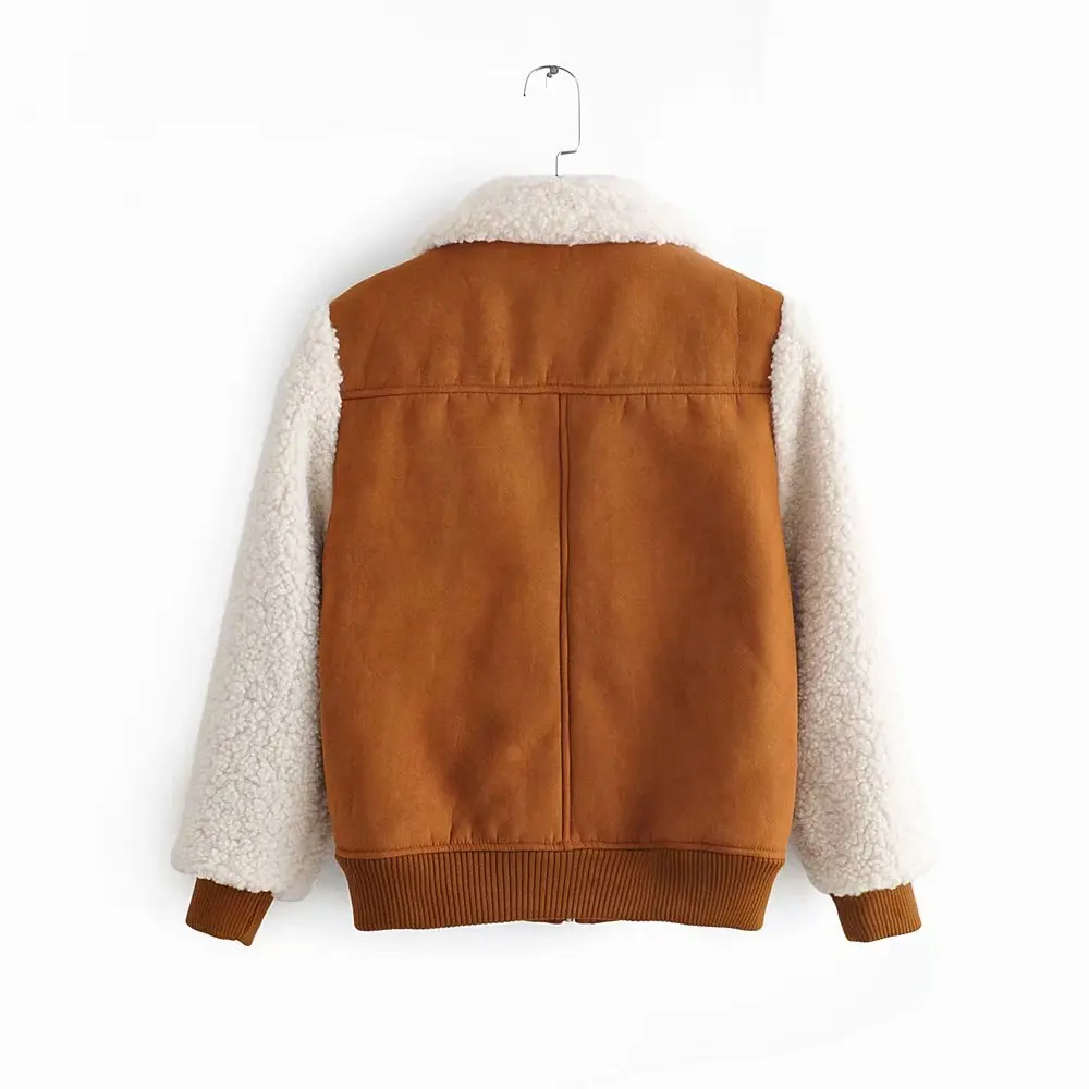 2019 Winter Lambswool Patchwork Women Coats And Jackets Thick Warm Outwear Bomber Ladies Fur cwf0196-5 | Женская одежда