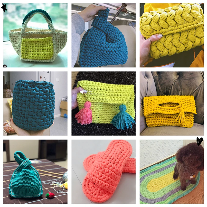 Футболка объемная пряжа для ручного вязания ковер вязальная ловушка крючком