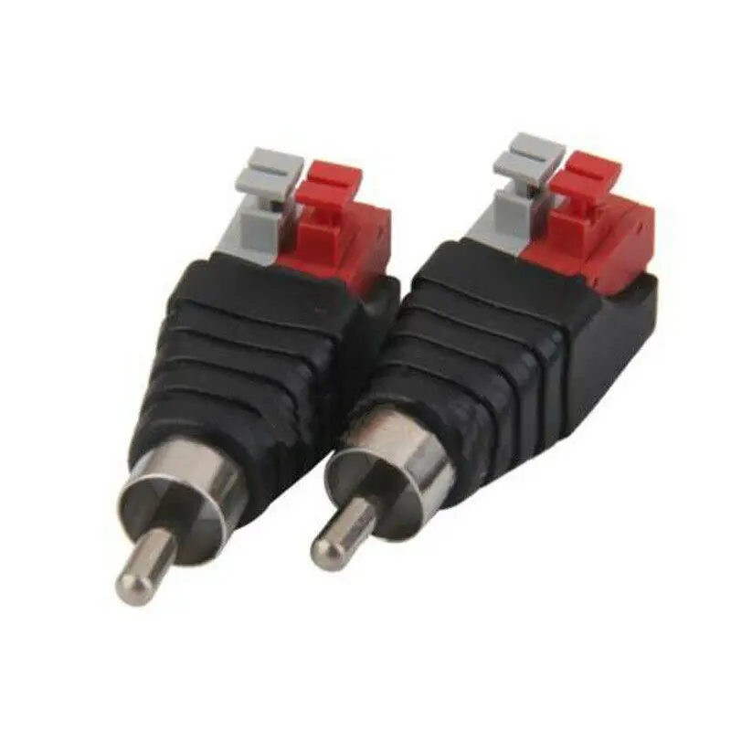 

Stereo RCA Male Connectors 1V-38V 200W To Audio Speaker Audio Cord Plugs Press