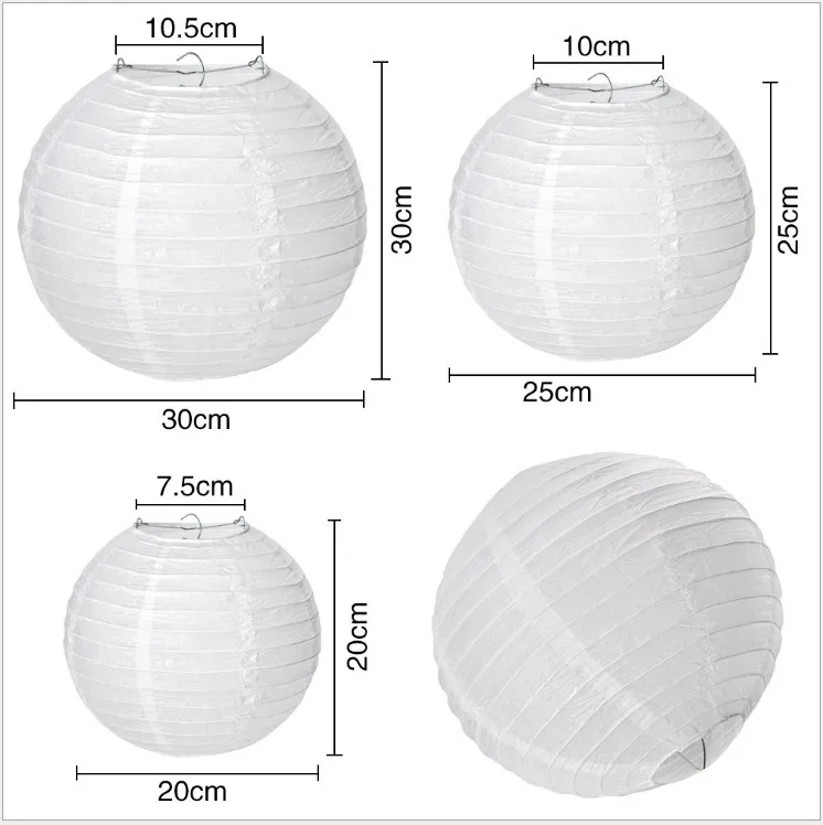 10 pcs/lot Colorful Chinese Paper Lanterns Lamp 6-8-10-12-14-16 inches for Wedding Party Baby shower Decoration Supplies | Дом и сад