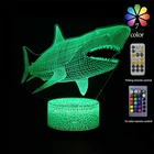 Акула тема акриловые светодиодные лампы 3D светодиодный светильник для дома Декор для дома светильник подарок для маленького ребенка Настроение лампы Новогодний подарок Dropshippping