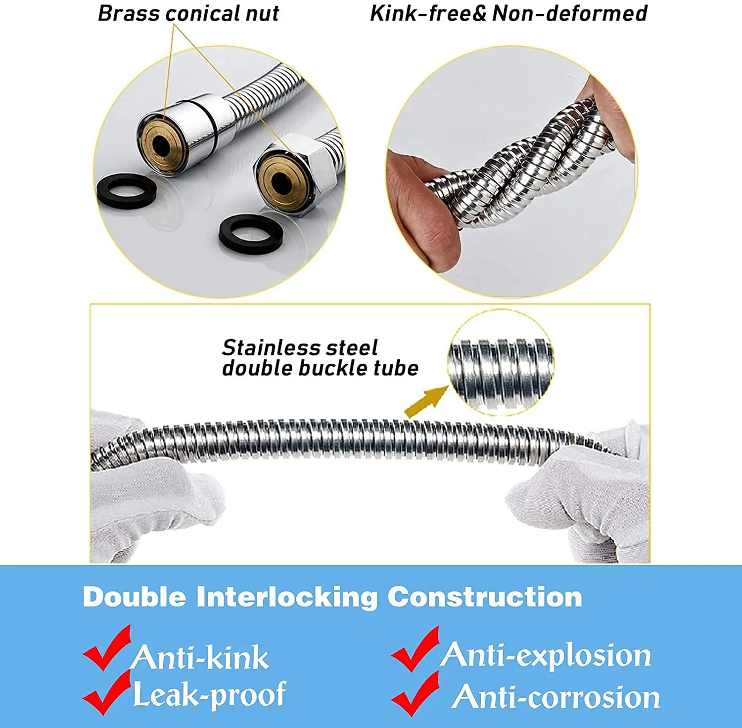 Ручной душевой шланг из нержавеющей стали 1 5 м фитинги 1/2 дюйма для обогрева