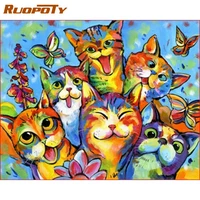 ruopoty frame painting by numbers color cat animal paint by numbers on canvas frameless home decoration unique gift
