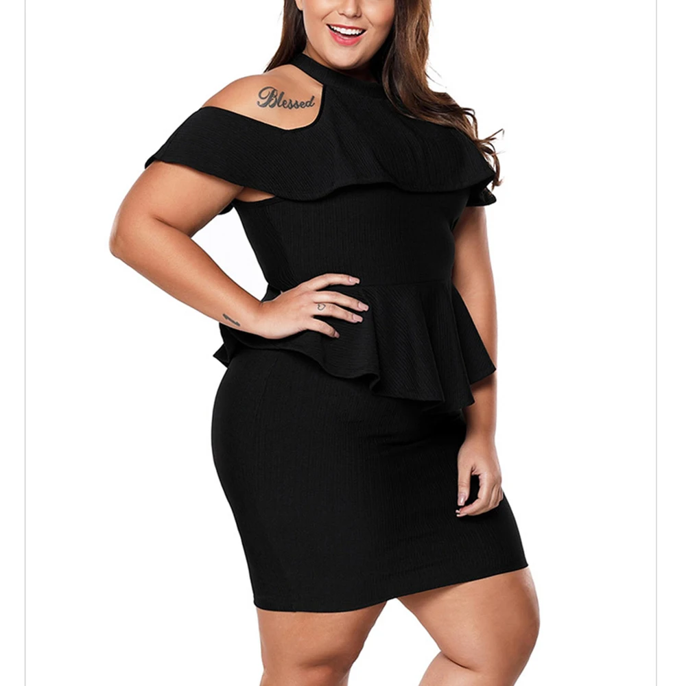 Размера плюс для женщин Bodycon вечерние платье элегантный стерлингового серебра