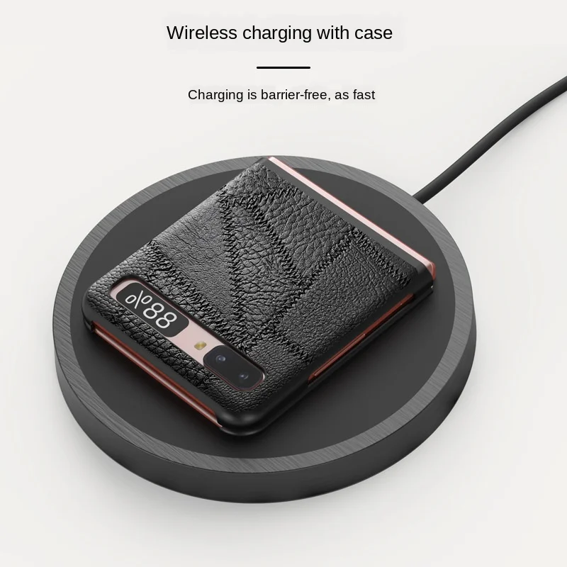 

s galaxy z flip case Luxury Genuine Leather case for S Galaxy Z Flip 6.7" Protective Shell Ultra-thin Cover Fundas