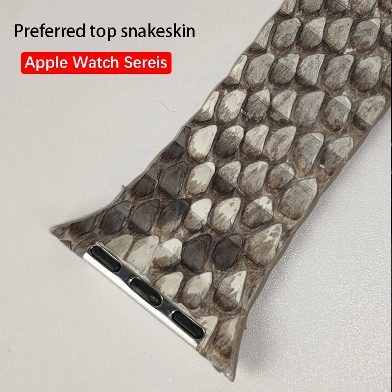 Ремешок из натуральной змеиной кожи для Apple Series 4 Ультратонкий браслет наручных