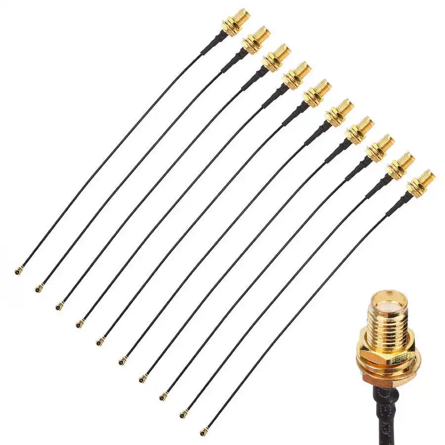 

10Pcs RF Adapter Pigtail Cable IPEX to SMA-K/U.FL Antenna Feeder 15cm Jumper Wire for Face Recognition