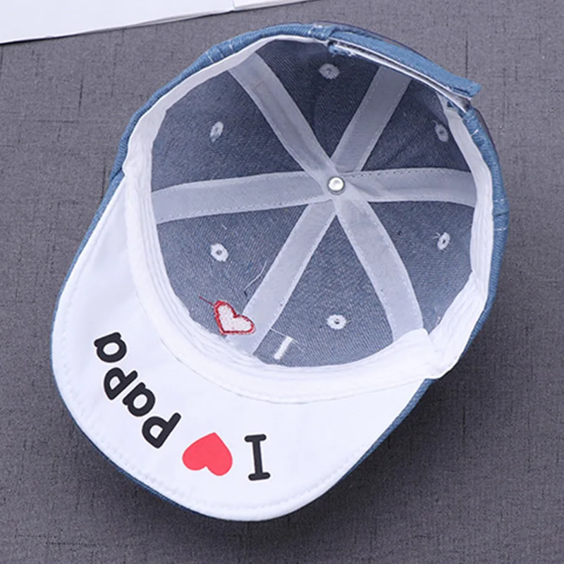 Модная Джинсовая детская шапка с буквами Детские бейсболки летние детские шапки