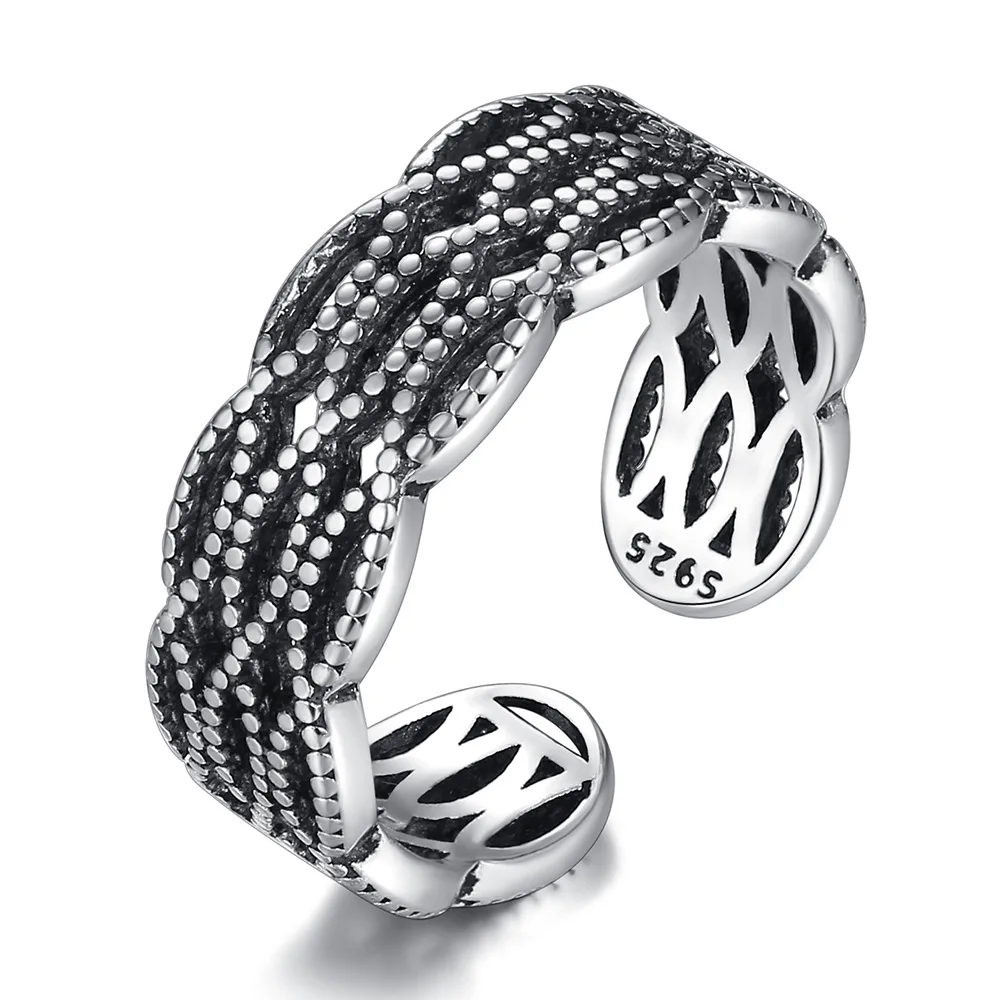 

Antique Gothic Stackable Chunky 925 Thai Sterling Silver Ring For Men Women Unisex Geometric Punk Pave Statement Jewelry Gifts