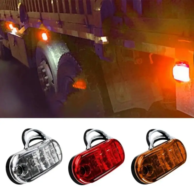 

10PCS Warning Lights 2 LEDs Light Trailer Truck Yellow White Red LED Diode Side Marker Lamp 12V 24V