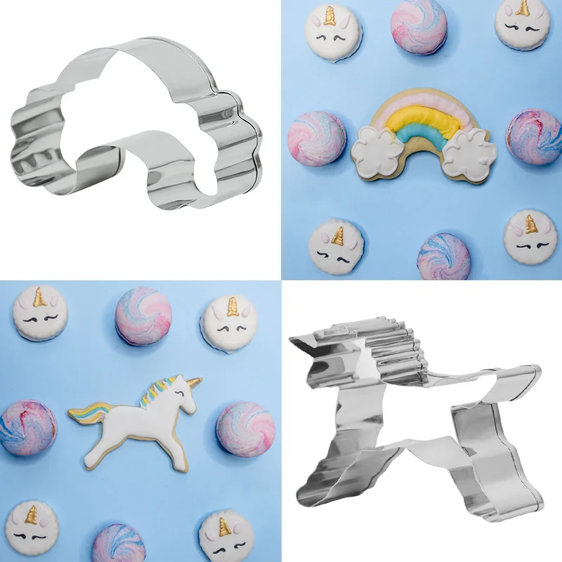 Cartoon Unicorn Mermaid Flamingo Cake Biscuit Mold Stainless Steel Cookie Cutters Moulds Birthday Party Baking Decorations Tools | Дом и сад