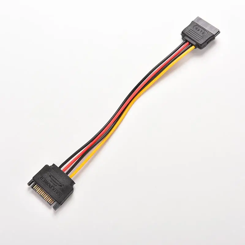 Купи 1PC 15 Pin SATA Male to Female 15 Pin 15P SATA Adapter Power Extension Cable Wire Cord 8 Inches за 14 рублей в магазине AliExpress