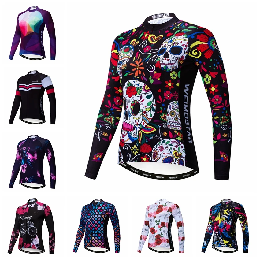 2019 Велоспорт Джерси с длинным рукавом женский велосипед Дорога MTB рубашки горная
