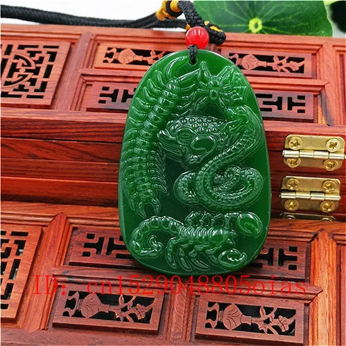 Натуральный зеленый китайский нефритовый Скорпион стильная подвеска ювелирные