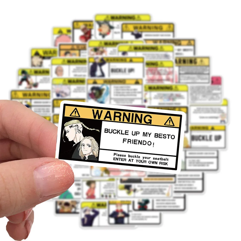 103050pcs anime warning stickers danger banning skateboard car luggage guitar laptop motorcycle classic toy cool decal sticker free global shipping